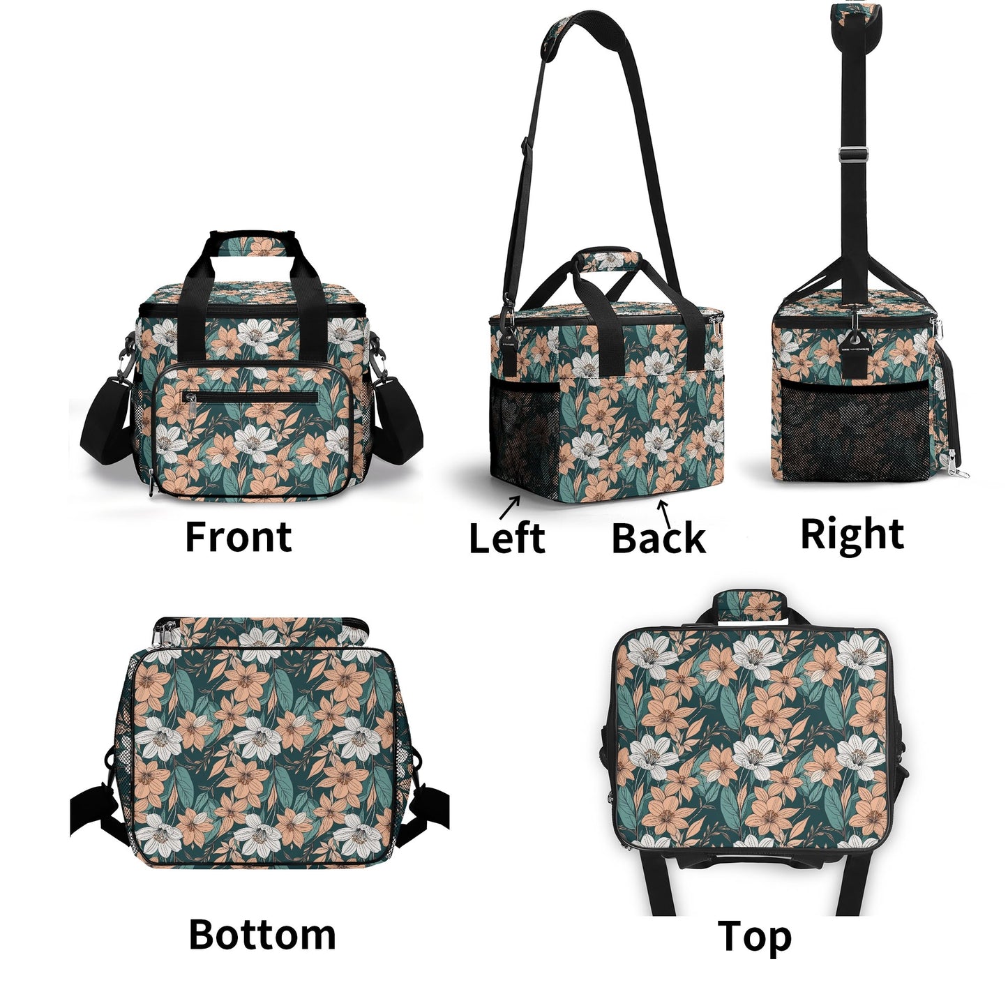 Pastel Floral Insulated Leakproof Cooler Bag Lunch Box