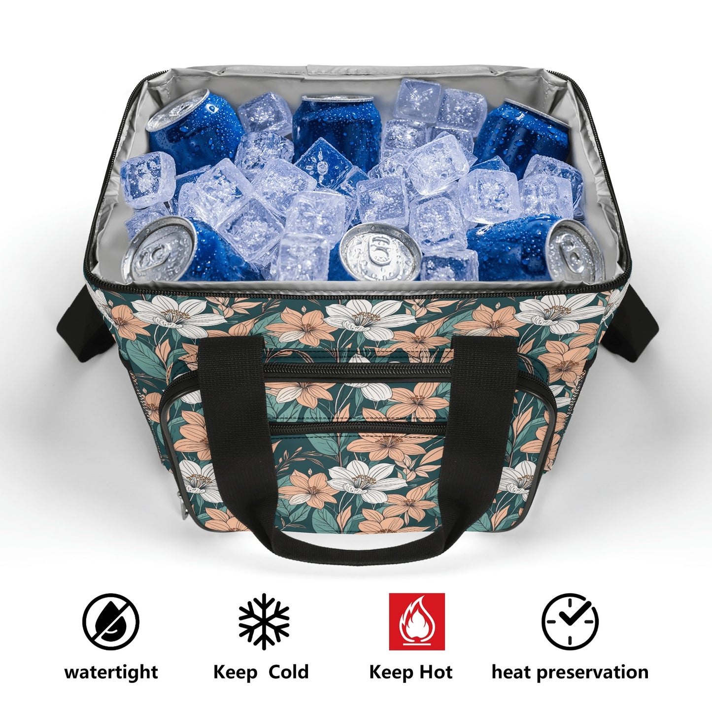 Pastel Floral Insulated Leakproof Cooler Bag Lunch Box