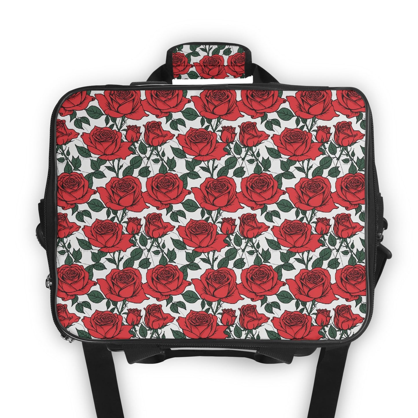 Red Leafy Roses Insulated Leakproof Cooler Bag Lunch Box