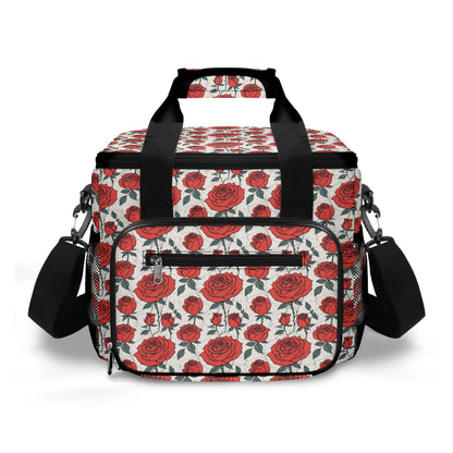 Red Roses Insulated Leakproof Cooler Bag Lunch Box