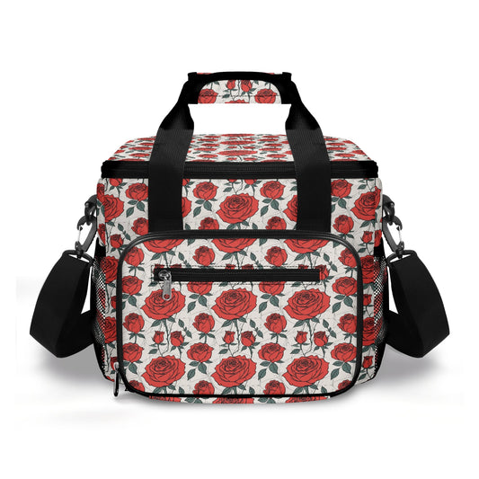 Red Roses Insulated Leakproof Cooler Bag Lunch Box