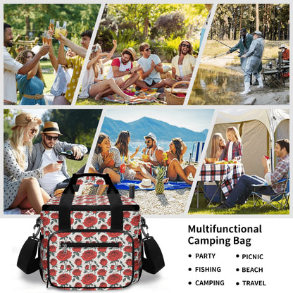 Red Roses Insulated Leakproof Cooler Bag Lunch Box