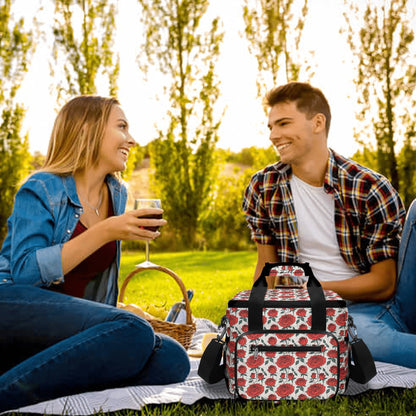 Red Roses Insulated Leakproof Cooler Bag Lunch Box
