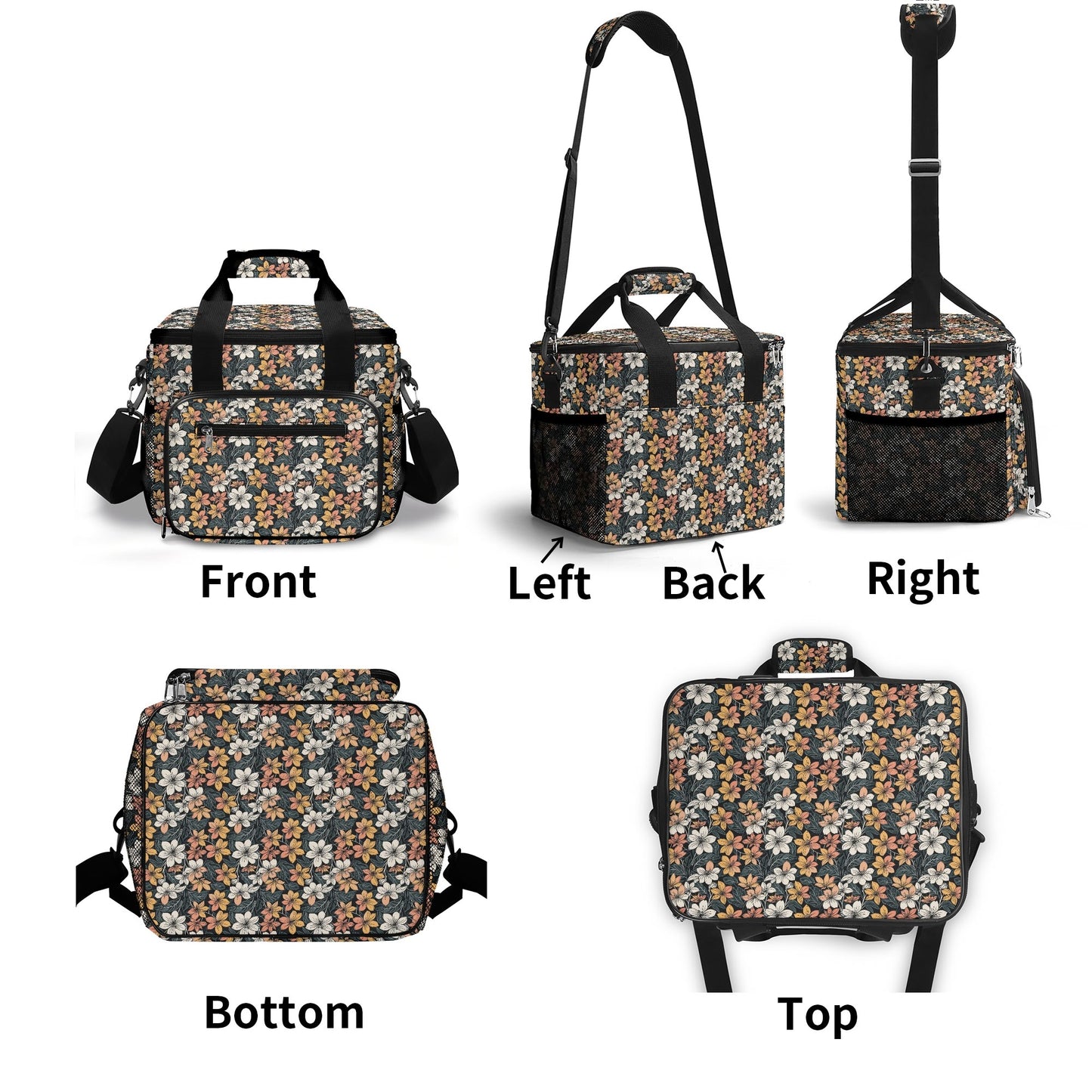 Field of Flowers Insulated Leakproof Cooler Bag Lunch Box