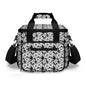 Black and White Floral Insulated Leakproof Cooler Bag Lunch Box