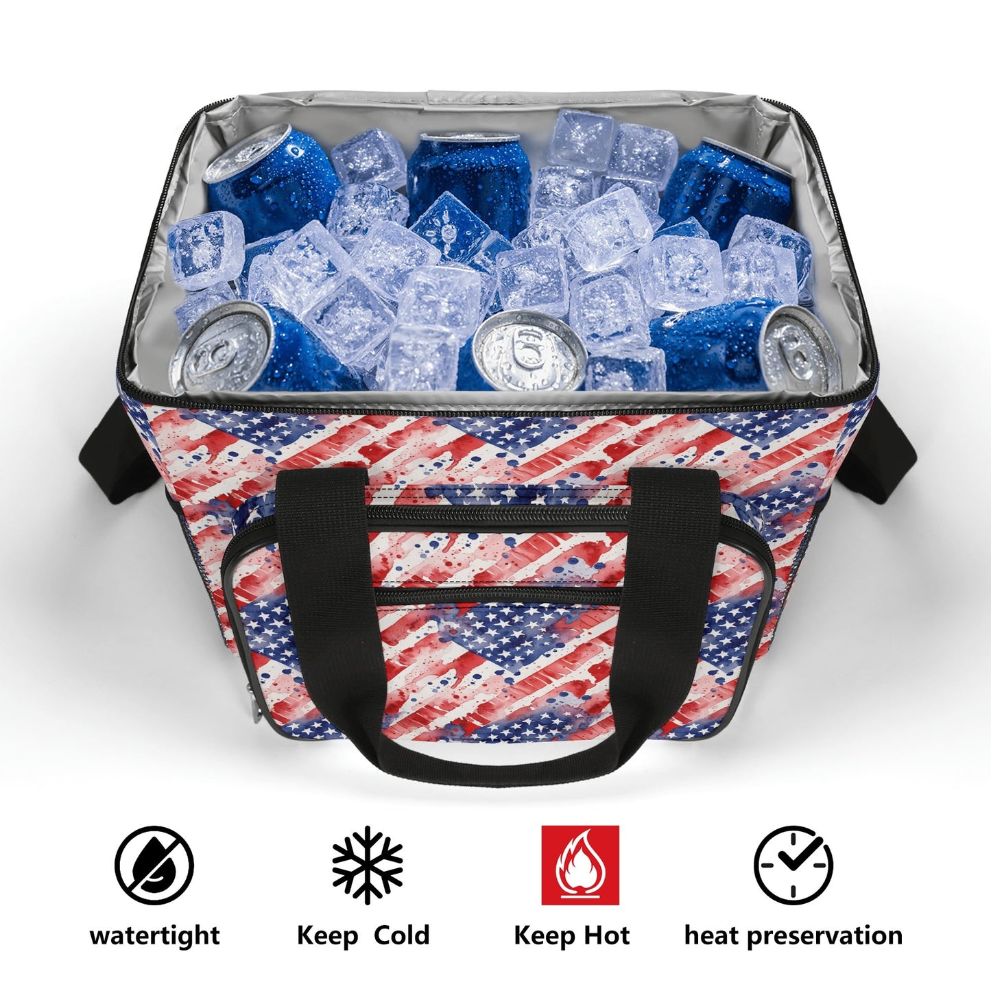 Watercolor Independence Insulated Leakproof Cooler Bag Lunch Box