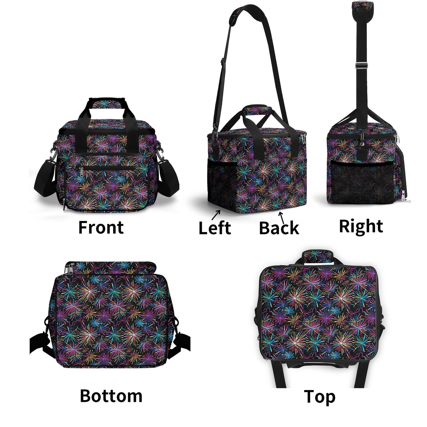 Sharp Fireworks Insulated Leakproof Cooler Bag Lunch Box