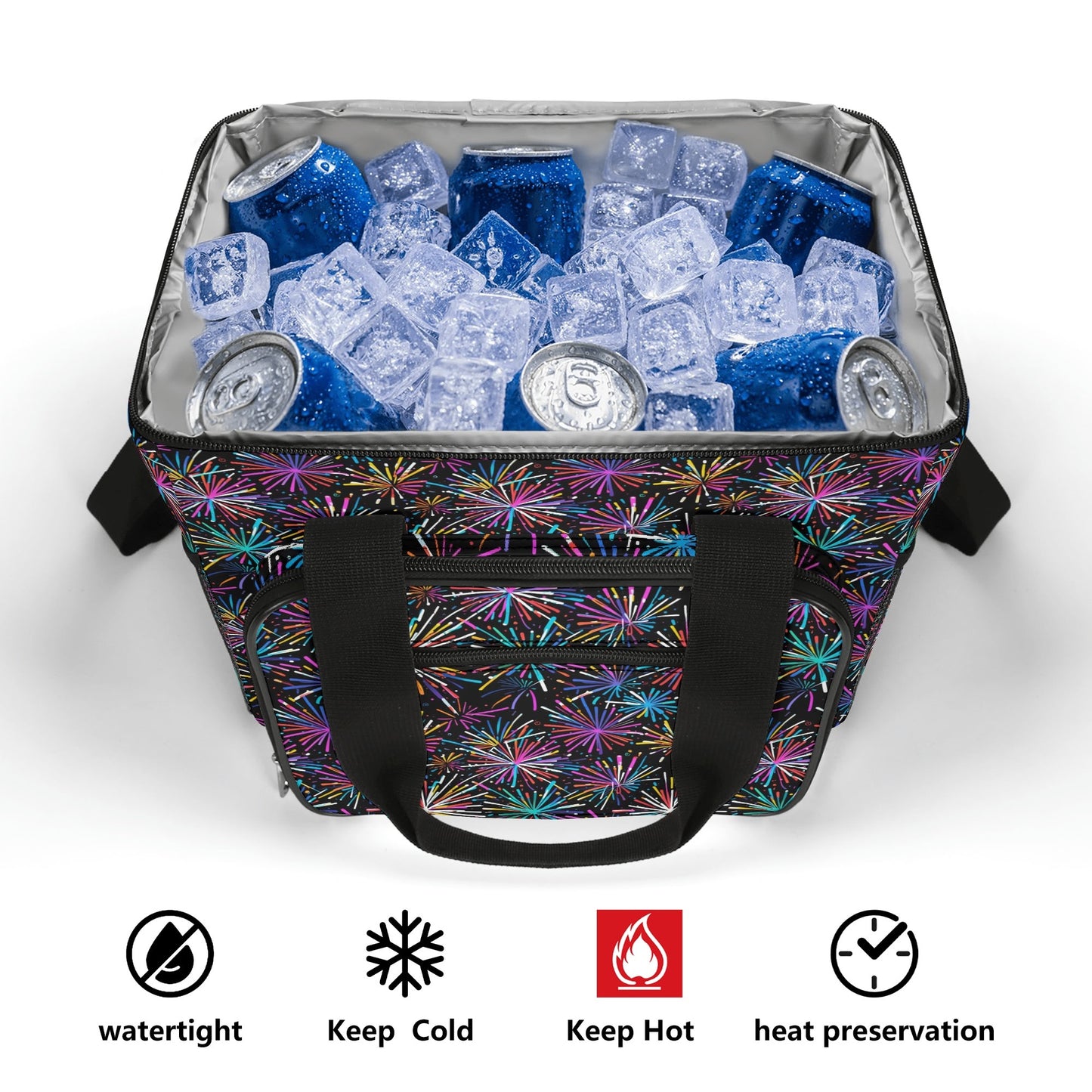 Sharp Fireworks Insulated Leakproof Cooler Bag Lunch Box