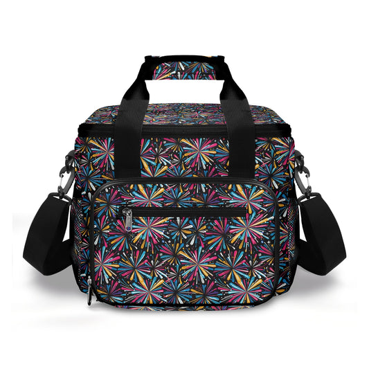 Colorful FIreworks Insulated Leakproof Cooler Bag Lunch Box