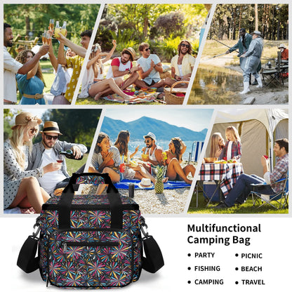 Colorful FIreworks Insulated Leakproof Cooler Bag Lunch Box