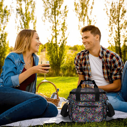 Colorful FIreworks Insulated Leakproof Cooler Bag Lunch Box