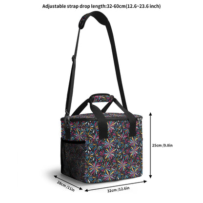Colorful FIreworks Insulated Leakproof Cooler Bag Lunch Box