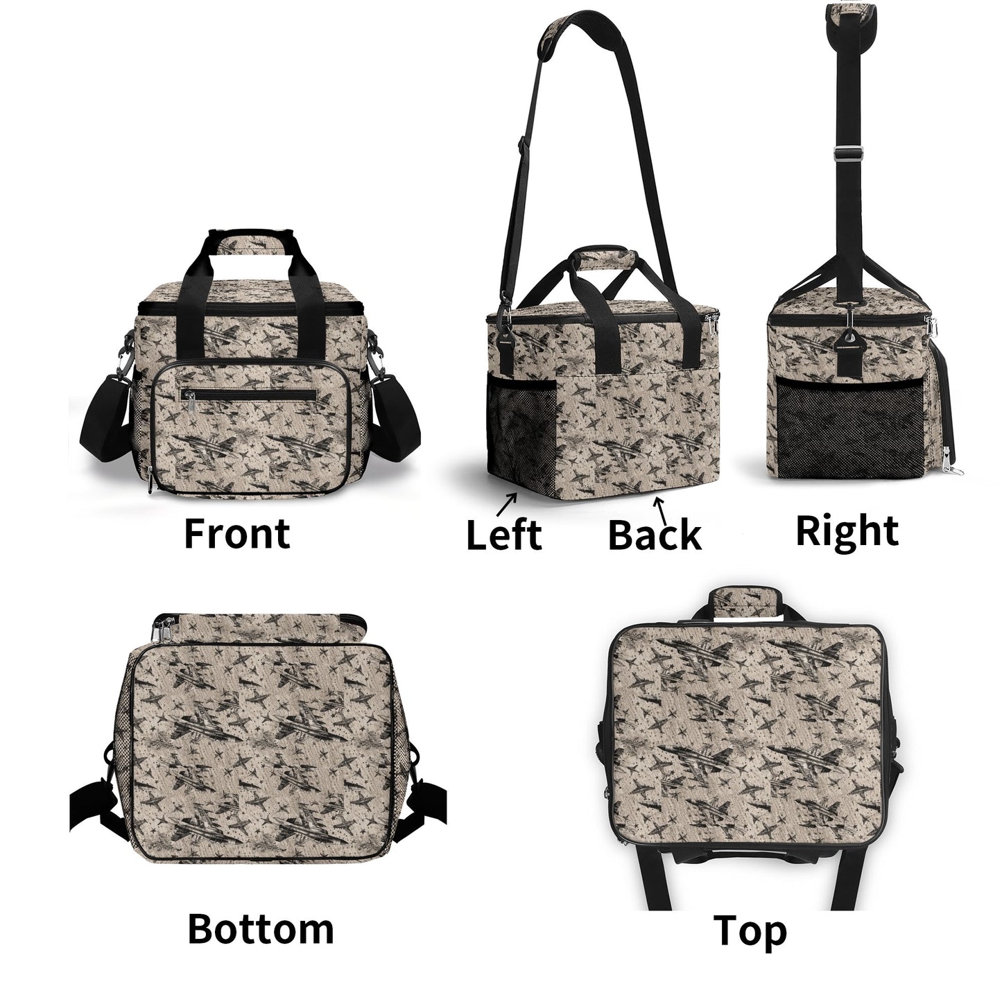 Abstract Jets Insulated Leakproof Cooler Bag Lunch Box