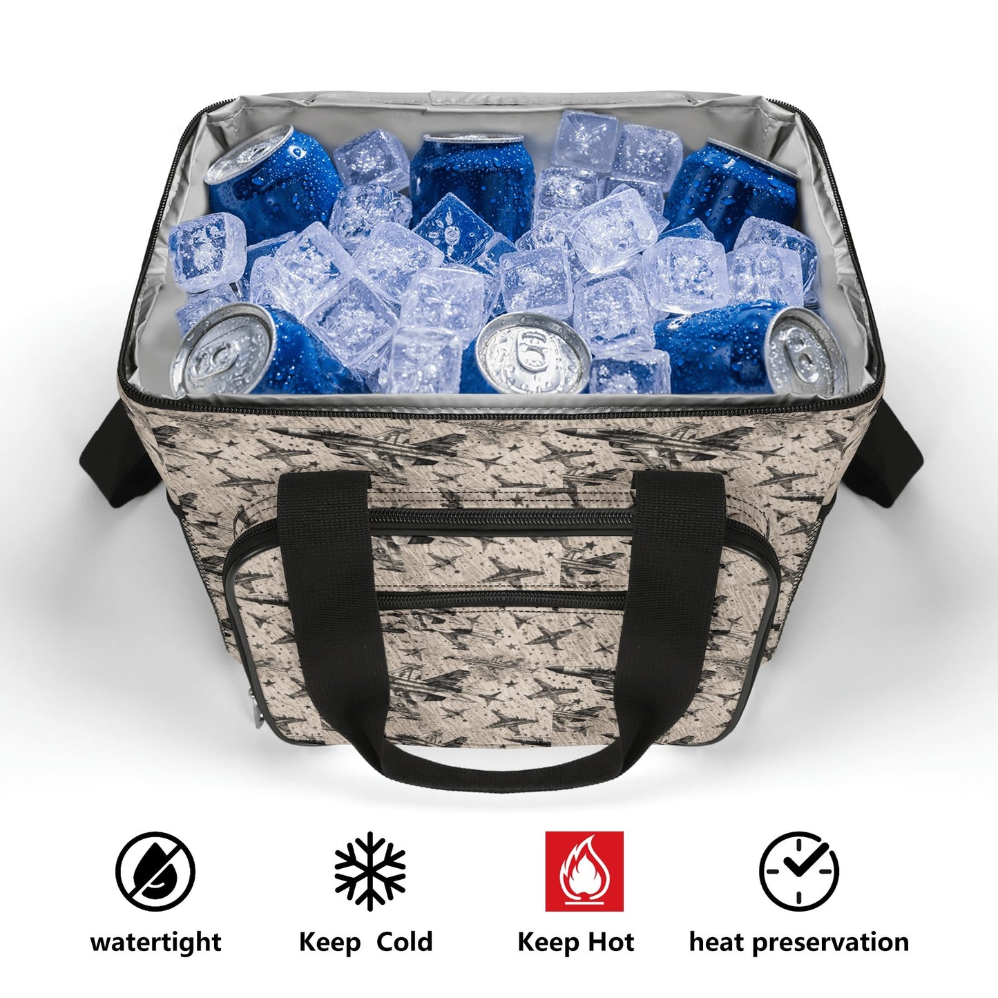 Abstract Jets Insulated Leakproof Cooler Bag Lunch Box
