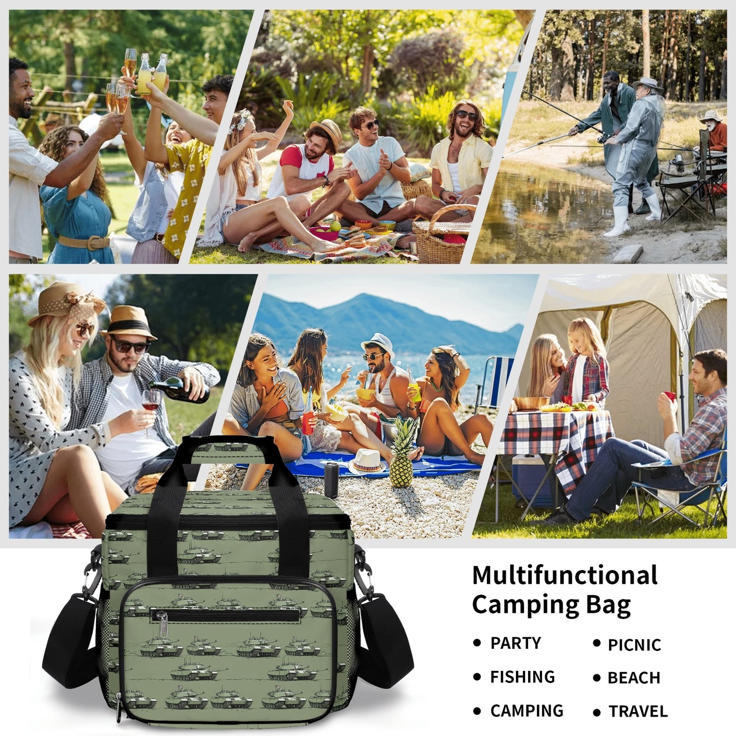 Green Tanks Insulated Leakproof Cooler Bag Lunch Box