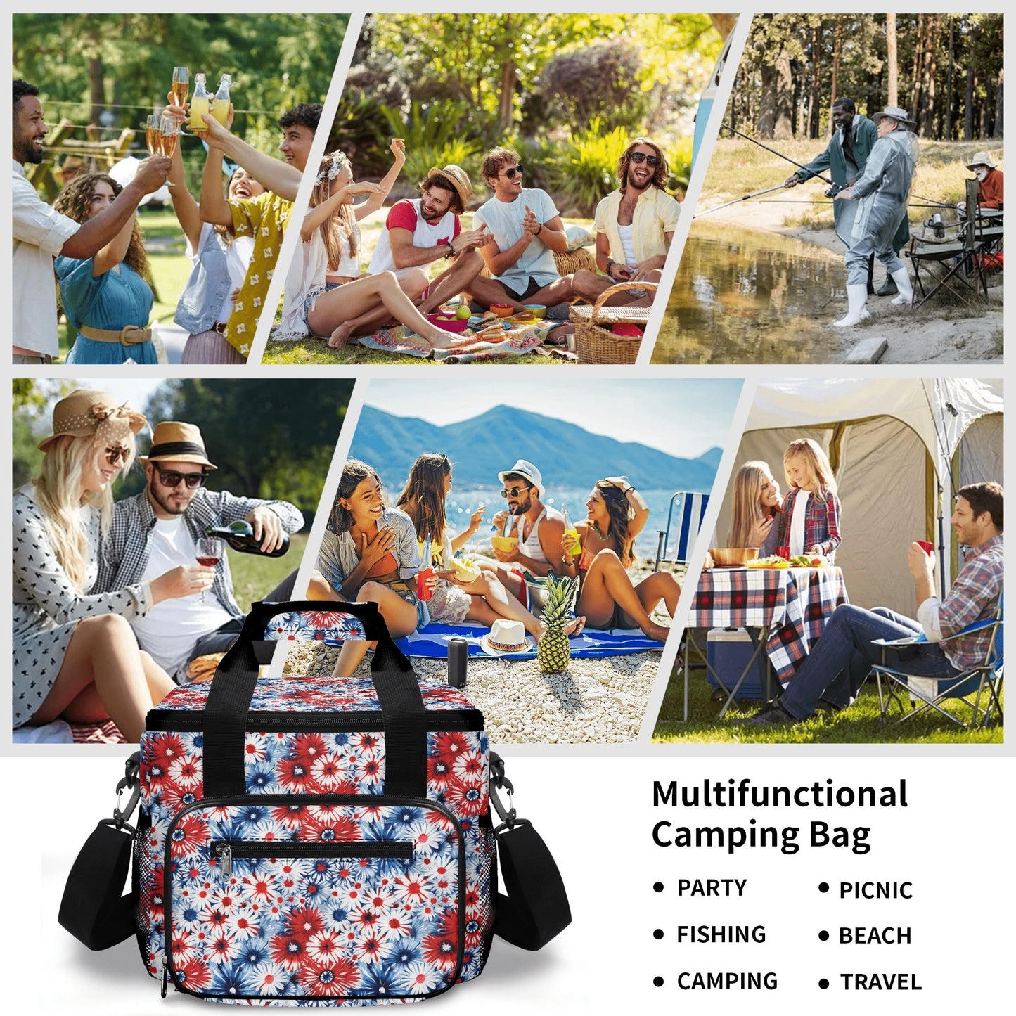 Floral USA Insulated Leakproof Cooler Bag Lunch Box