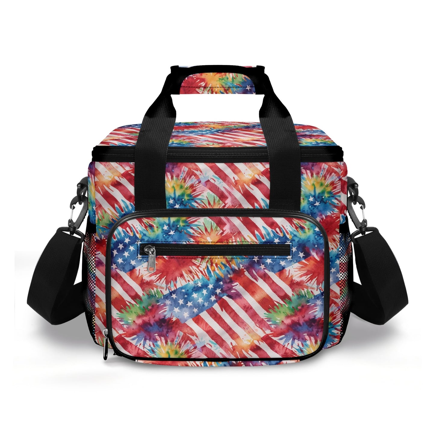 Firework Flag Insulated Leakproof Cooler Bag Lunch Box