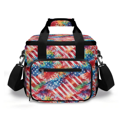 Firework Flag Insulated Leakproof Cooler Bag Lunch Box