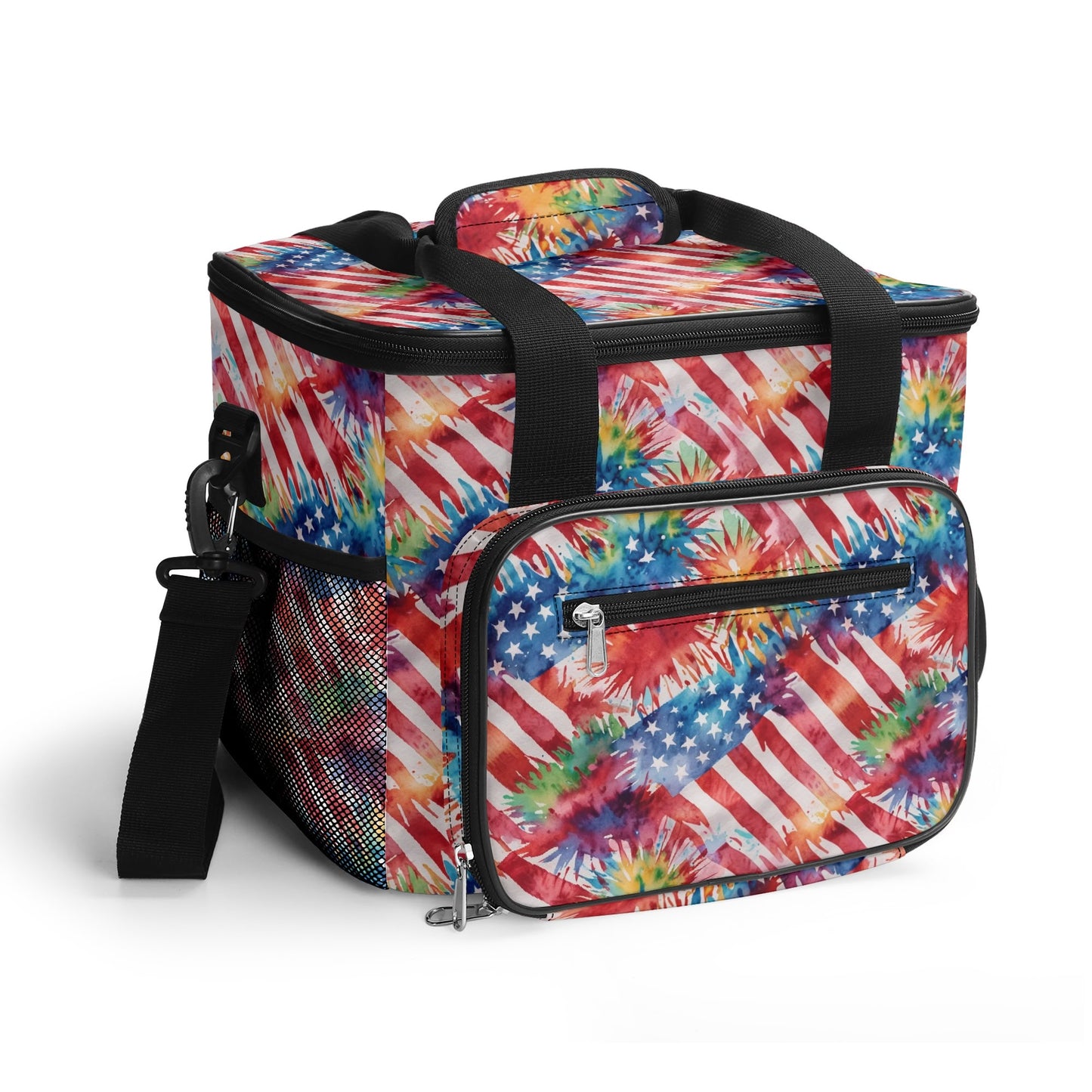 Firework Flag Insulated Leakproof Cooler Bag Lunch Box