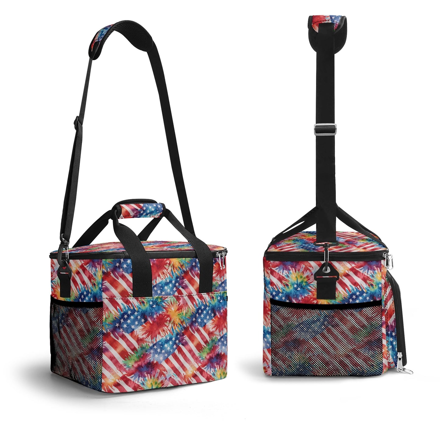 Firework Flag Insulated Leakproof Cooler Bag Lunch Box