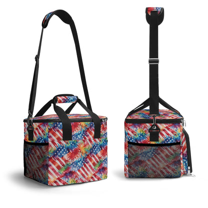 Firework Flag Insulated Leakproof Cooler Bag Lunch Box
