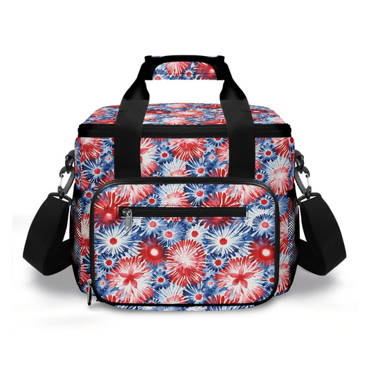 Tie-Dye Firework Insulated Leakproof Cooler Bag Lunch Box