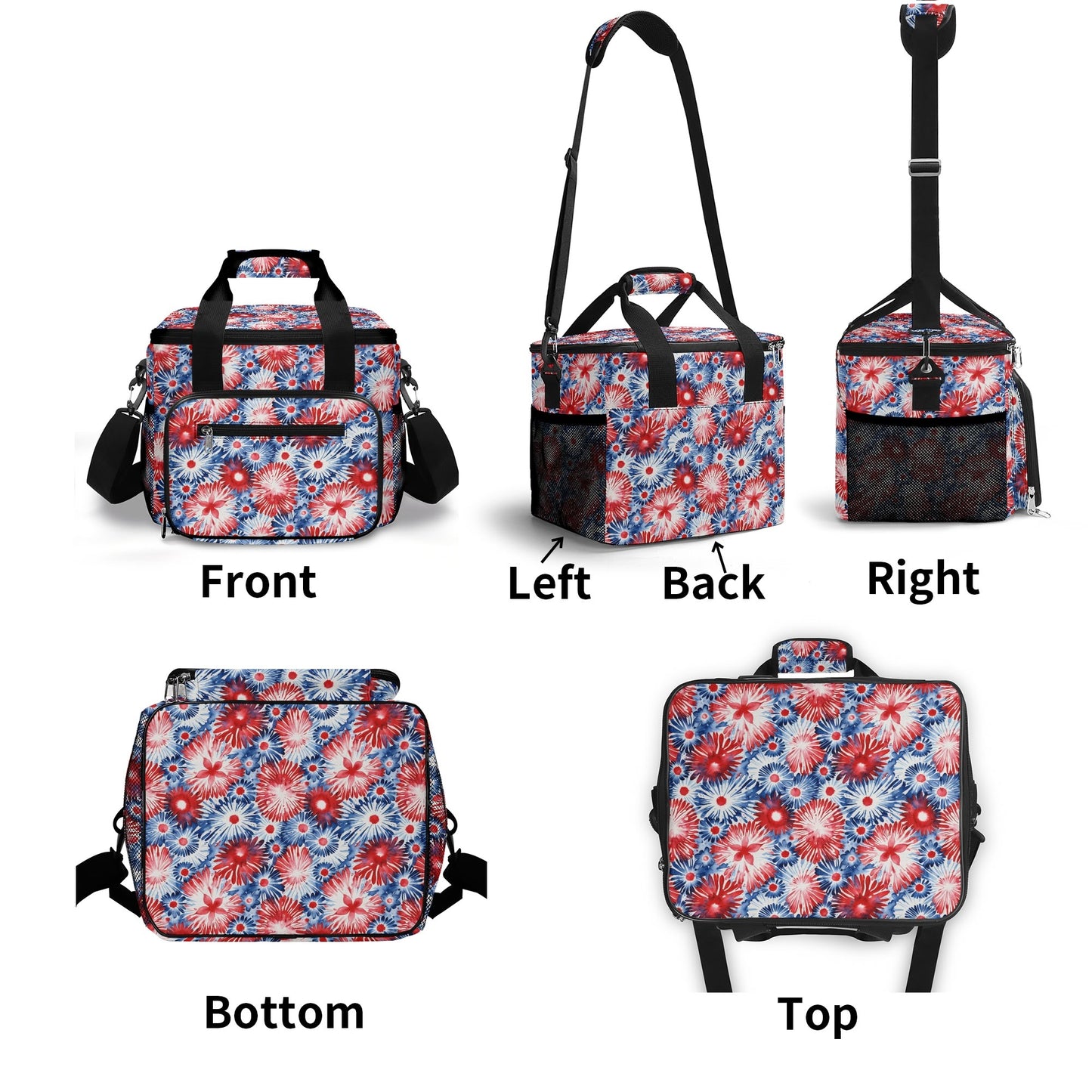 Tie-Dye Firework Insulated Leakproof Cooler Bag Lunch Box