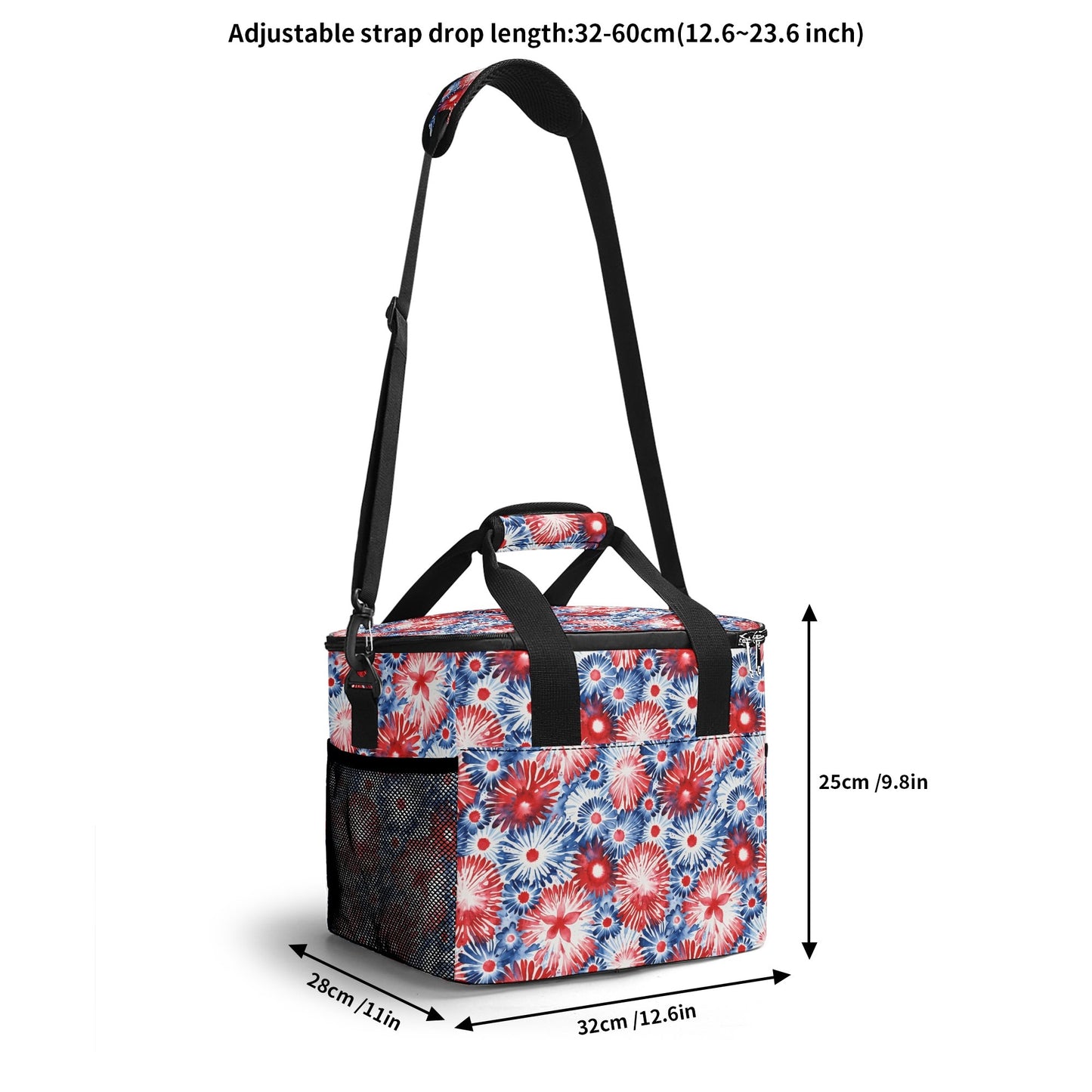 Tie-Dye Firework Insulated Leakproof Cooler Bag Lunch Box