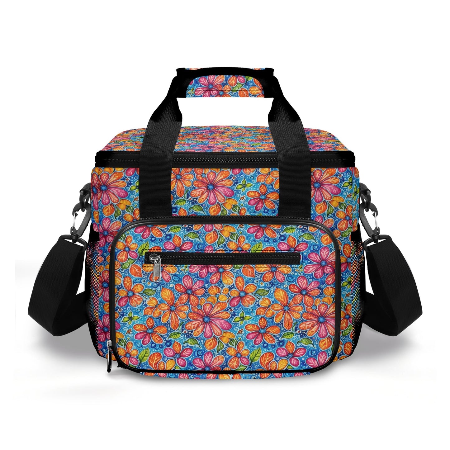 Floral Trippy Insulated Leakproof Cooler Bag Lunch Box