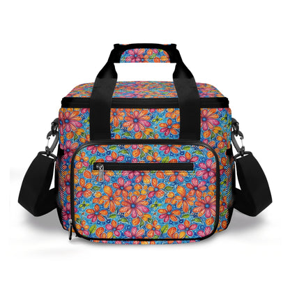 Floral Trippy Insulated Leakproof Cooler Bag Lunch Box