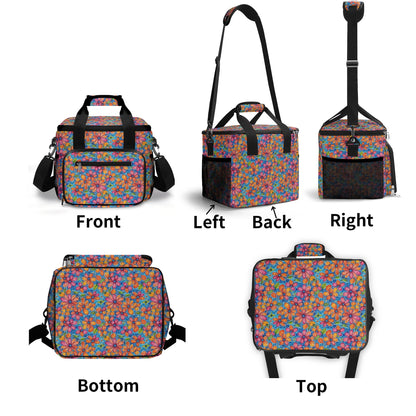 Floral Trippy Insulated Leakproof Cooler Bag Lunch Box
