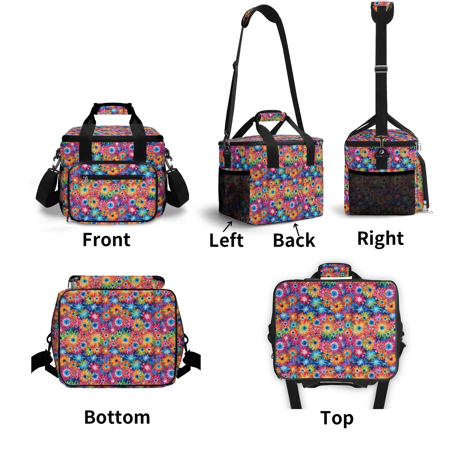 Daisy Tie-Dye Insulated Leakproof Cooler Bag Lunch Box