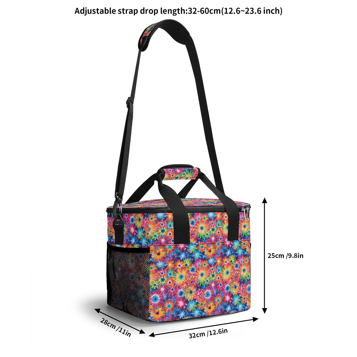 Daisy Tie-Dye Insulated Leakproof Cooler Bag Lunch Box