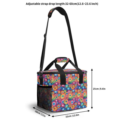 Daisy Tie-Dye Insulated Leakproof Cooler Bag Lunch Box