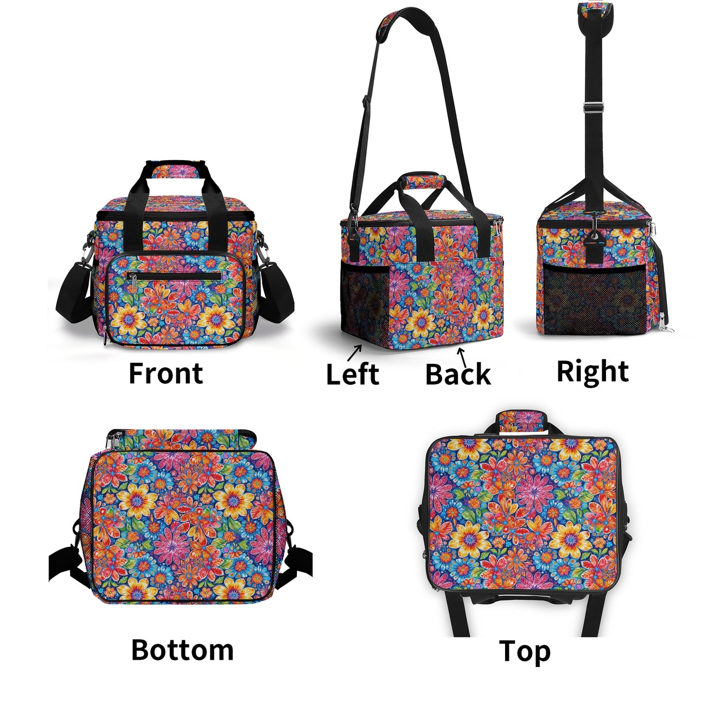 Groovy Flowers Insulated Leakproof Cooler Bag Lunch Box