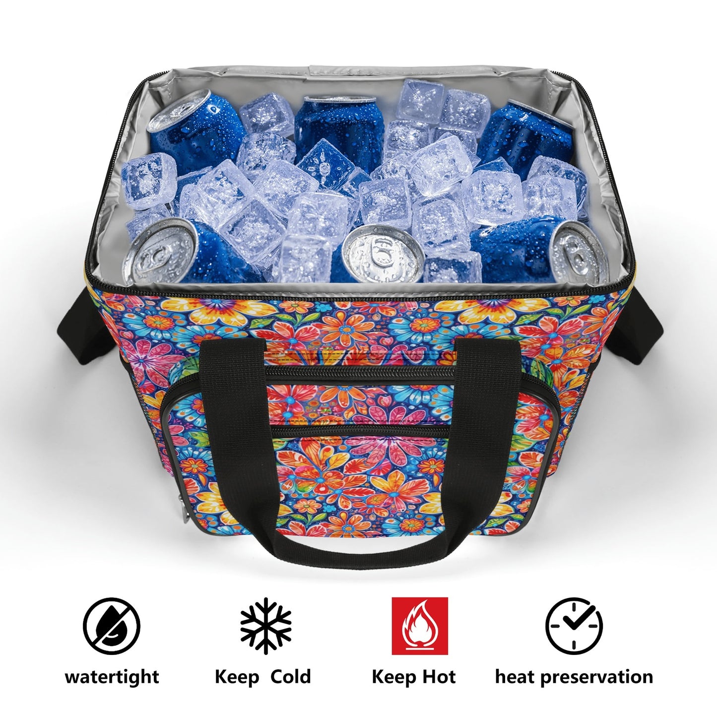 Groovy Flowers Insulated Leakproof Cooler Bag Lunch Box