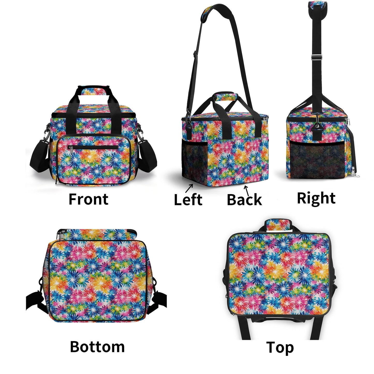 Tie-Dye Explosion Insulated Leakproof Cooler Bag Lunch Box