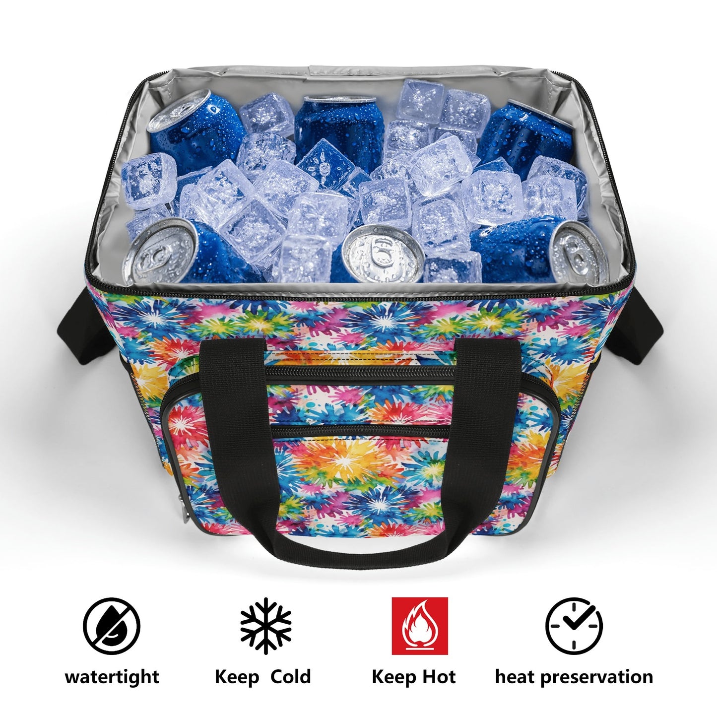 Tie-Dye Explosion Insulated Leakproof Cooler Bag Lunch Box