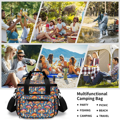 Tie-Dye Mushroom Insulated Leakproof Cooler Bag Lunch Box