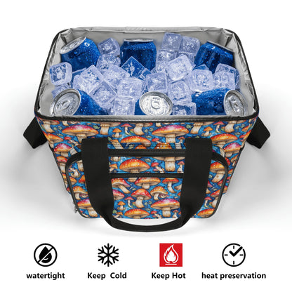 Tie-Dye Mushroom Insulated Leakproof Cooler Bag Lunch Box
