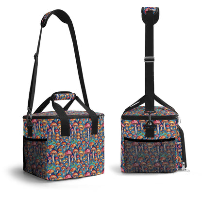 Trippy Mushroom Insulated Leakproof Cooler Bag Lunch Box