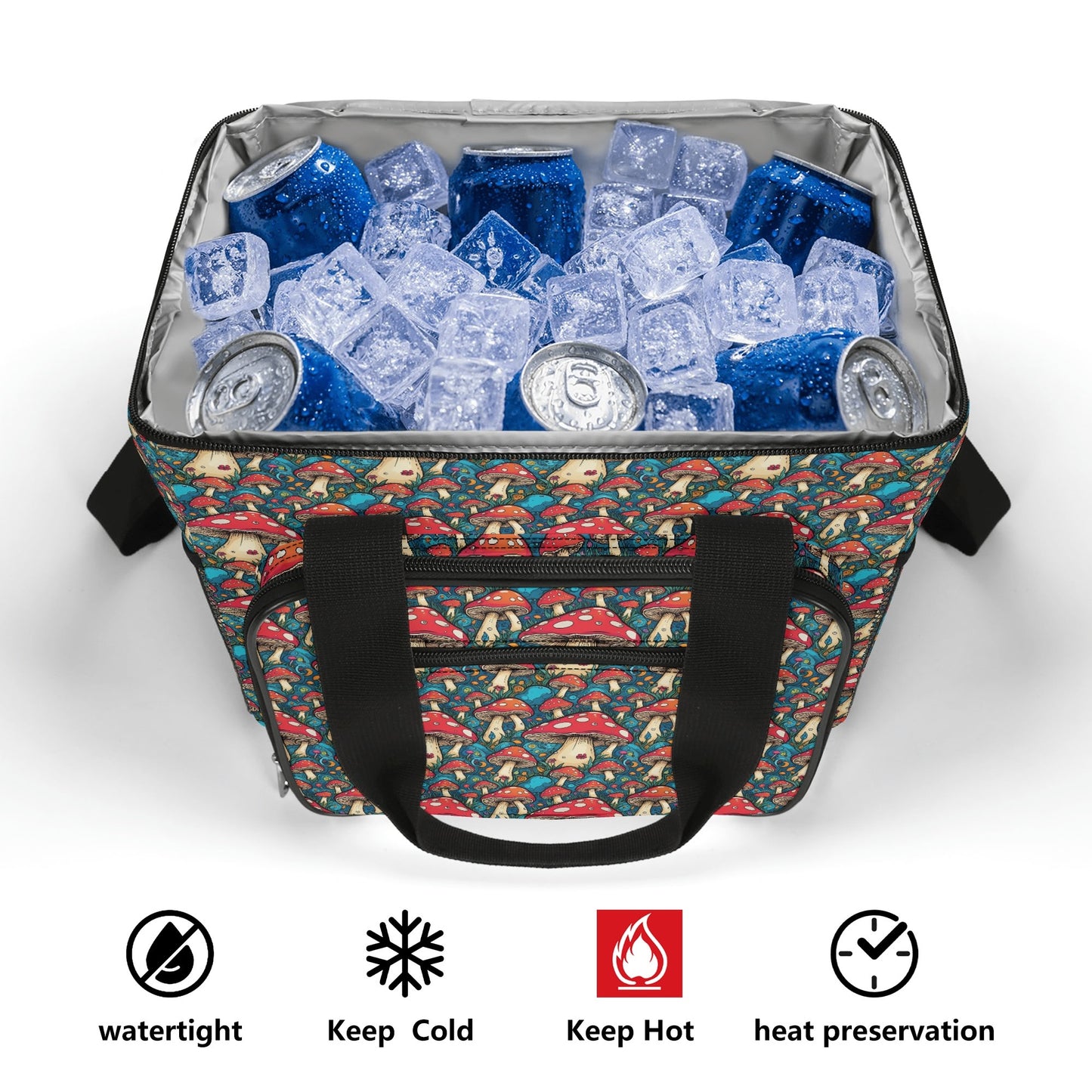 Deathcap Mushroom Insulated Leakproof Cooler Bag Lunch Box