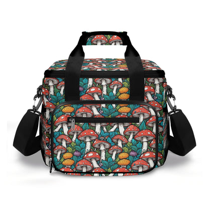 Colored Mushrooms Insulated Leakproof Cooler Bag Lunch Box