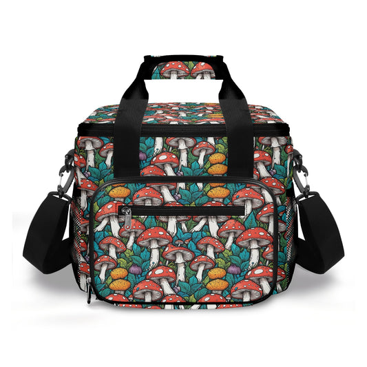 Colored Mushrooms Insulated Leakproof Cooler Bag Lunch Box