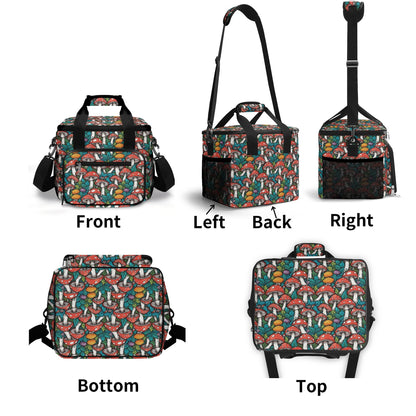 Colored Mushrooms Insulated Leakproof Cooler Bag Lunch Box