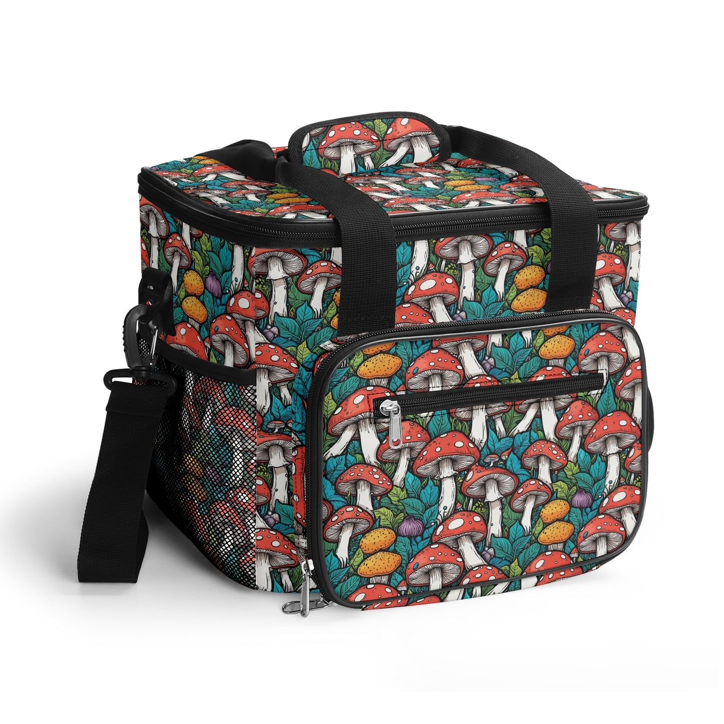 Colored Mushrooms Insulated Leakproof Cooler Bag Lunch Box
