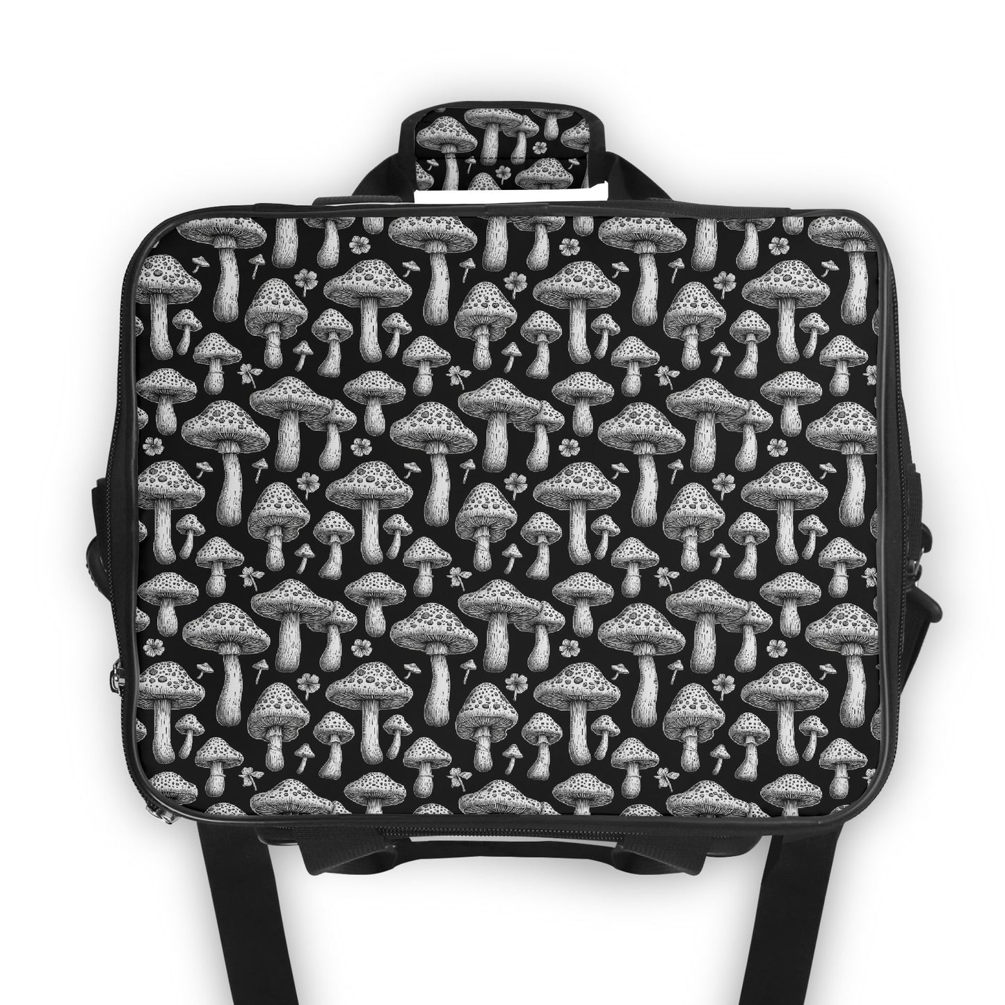 Black and White Mushrooms Insulated Leakproof Cooler Bag Lunch Box