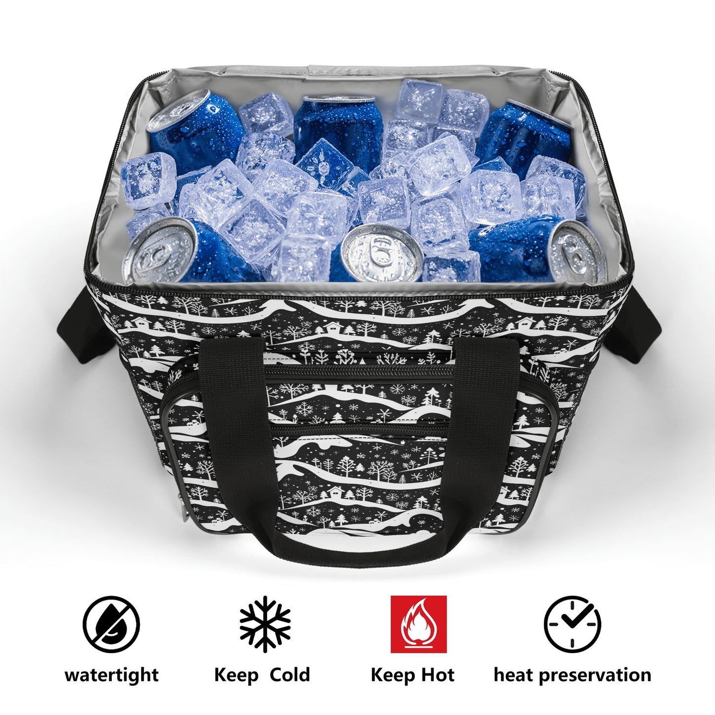 Winter Town Insulated Leakproof Cooler Bag Lunch Box