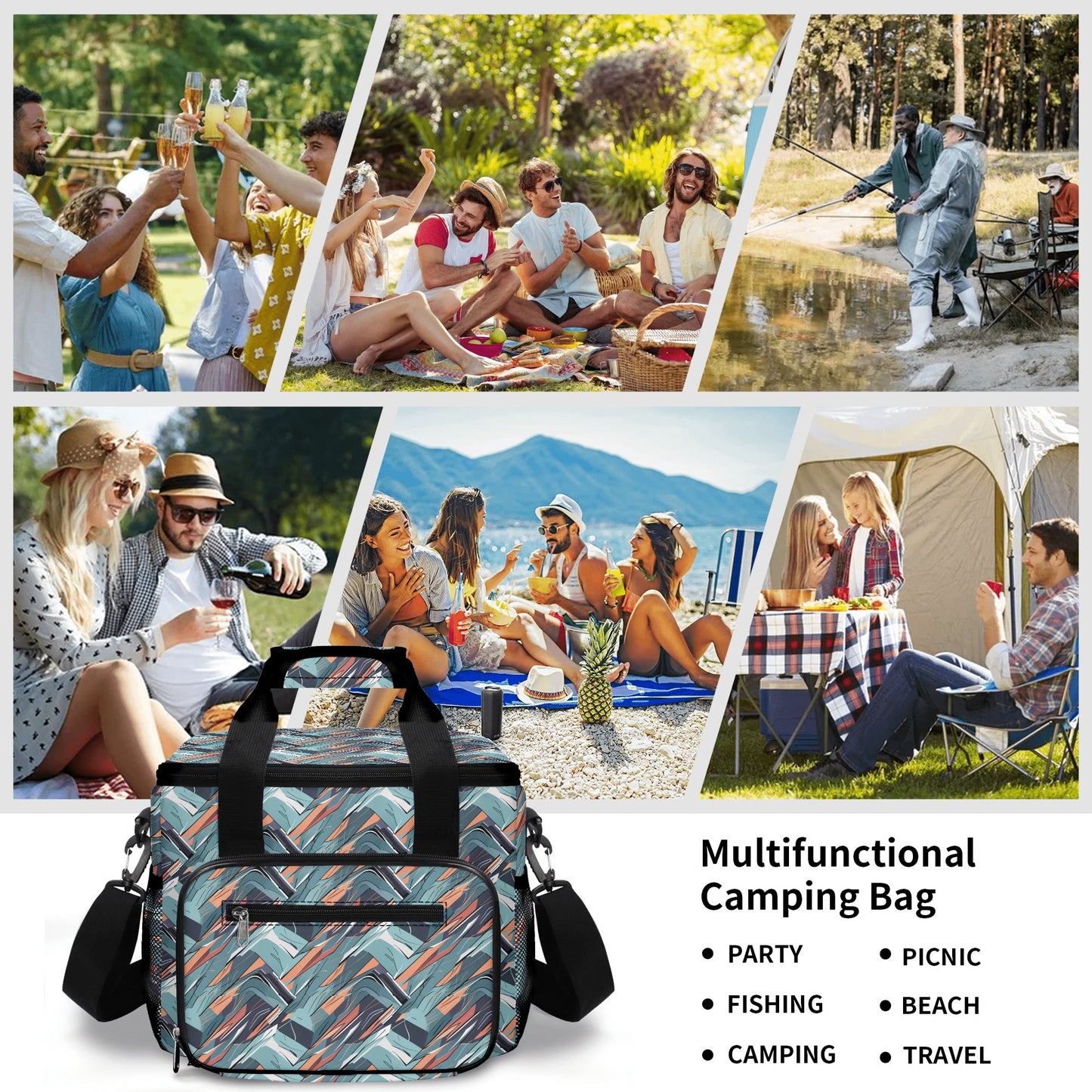 Abstract Breeze Insulated Leakproof Cooler Bag Lunch Box
