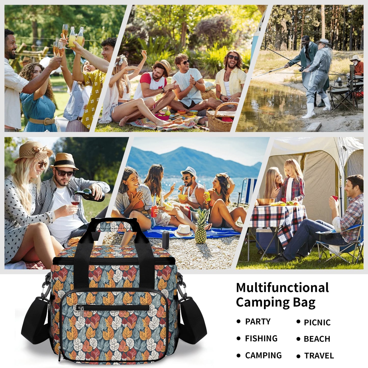 Fall Into Winter Insulated Leakproof Cooler Bag Lunch Box